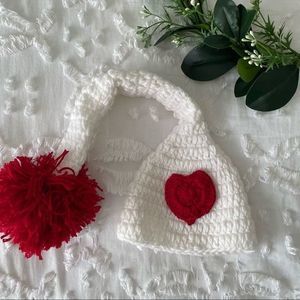 Unisex Photography Prop Crochet‎ Baby Heart Hat Valentine
